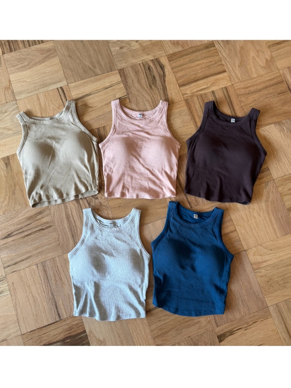NWOT UNIQLO Ribbed Cropped Bra Tops x 5